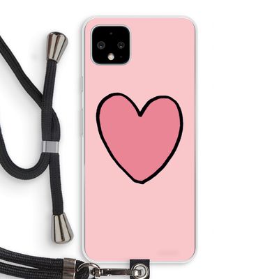 Hartje: Pixel 4 XL Transparant Hoesje met koord