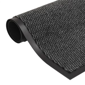 The Living Store Droogloopmat - Anti-Slip - Mat van getuft polypropyleen - Afmetingen- 60x90 cm - Kleur- Antraciet