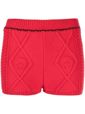Marine Serre short court en maille torsadée - Rouge