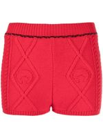 Marine Serre short court en maille torsadée - Rouge