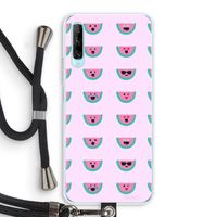 Smiley watermeloenprint: Huawei P Smart Pro Transparant Hoesje met koord