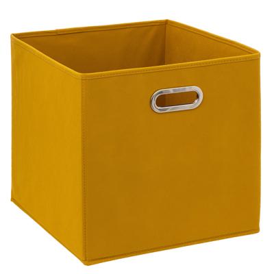 Opbergmand/kastmandje - Geel - 31 x 31 x 31 cm - 29 liter - Vakkenkast manden - Stof