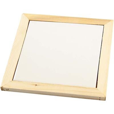 Creativ Company Onderzetter met houten lijst, afm 15x15 cm, 1 stuk