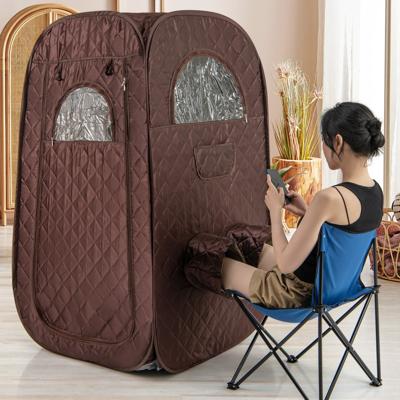 Draagbare Stoomsauna Thuis Sauna voor 1-2 Personen met 3 Liter Stoomgenerator 89 x 89 x 149 cm Bruin