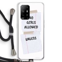 No Girls Allowed Unless: Oppo A95 5G Transparant Hoesje met koord