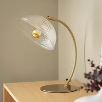 Tafellamp goud Hila glas metaal stekker