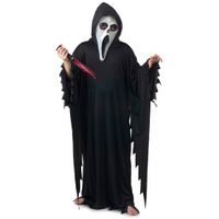 Halloween/horror zwart Scream/Scary Movie kostuum voor jongens/meisjes/kinderen 164  -