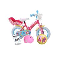Volare Kinderfiets Peppa Pig - 12 inch - Roze - Met fietshelm + accessoires - thumbnail
