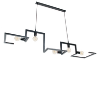 Scandinavische Hanglamp Enzo 120 cm 5 Lichts Zwart - thumbnail