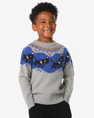 HEMA Takkie kindertrui grofgebreid donkergrijs (donkergrijs)