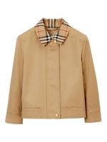 Burberry Kids cotton garbadine Harrington jacket - Tons neutres