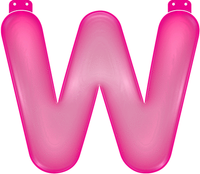 Opblaasbare letter W roze   - - thumbnail