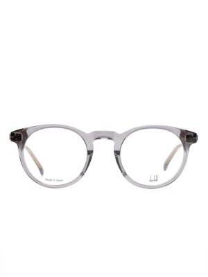 Dunhill lunettes de vue à monture ronde à fini métallisé - Gris