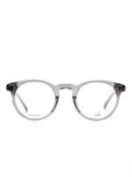Dunhill lunettes de vue à monture ronde à fini métallisé - Gris