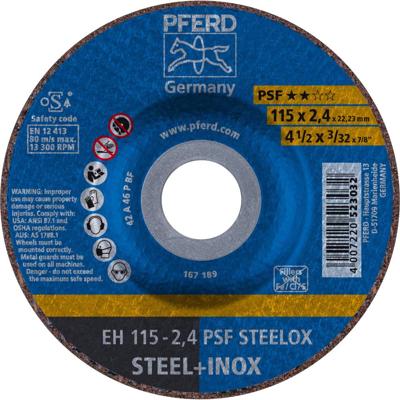 PFERD TOOLS PSF STEELOX 61740326 Doorslijpschijf gebogen 115 mm 25 stuk(s) RVS, Staal