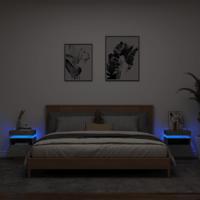 Nachtkastjes met LED-verlichting 2 st 40x39x48,5 cm betongrijs