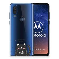 Motorola One Vision Telefoonhoesje met Naam Cat Good Day - thumbnail