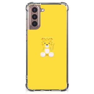 Samsung Galaxy S21 Plus Stevig Bumper Hoesje Baby Leopard