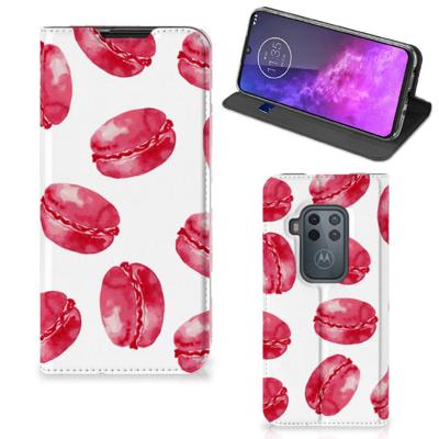 Motorola One Zoom | Flip Style Cover | Pink Macarons