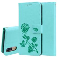 Rose reliëf horizontale Flip PU lederen draagtas voor Huawei P20 met houder & kaartsleuven & portemonnee (groen)