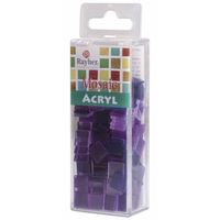 205x stuks Acryl mozaieken maken steentjes violet paars 1 x 1 cm - Mozaiektegel - thumbnail