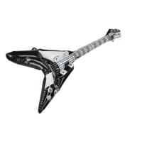 Opblaasbare rock gitaar muziekinstrument - 100 cm - zwart/wit - Verkleed accessoires volwassenen