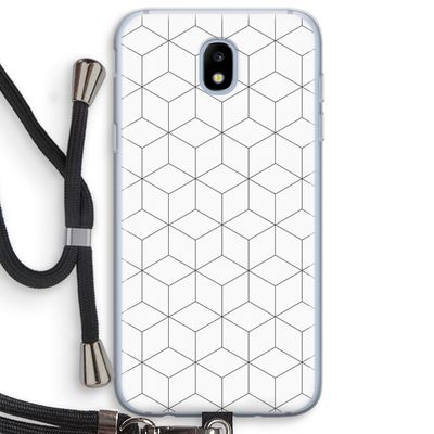 Zwart-witte kubussen: Samsung Galaxy J5 (2017) Transparant Hoesje met koord