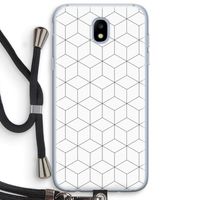 Zwart-witte kubussen: Samsung Galaxy J5 (2017) Transparant Hoesje met koord