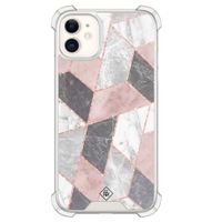 iPhone 11 siliconen shockproof hoesje - Stone grid