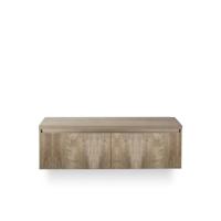 Frozen 3d Badmeubelset 140 cm - Greeplijst in kleur - Incl. Bovenblad Grain Oak