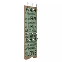 VidaXL Wandkapstok met 6 haken HAPPY LOVE 120x40 cm - thumbnail