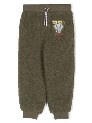 Kenzo Kids pantalon de jogging à patch logo - Vert