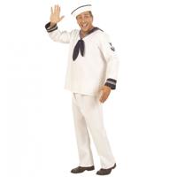 Matrozen/matroos verkleed kostuum - wit - heren - 3-delig - Maritiem thema kleding