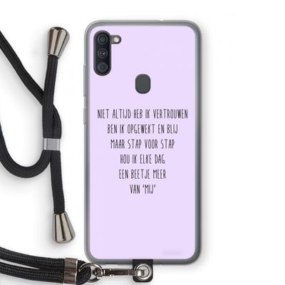 Zelfvertrouwen: Samsung Galaxy A11 Transparant Hoesje met koord