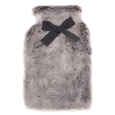 Warmwaterkruik - 280 ml - fluffy pluche - grijs - winter - kruik