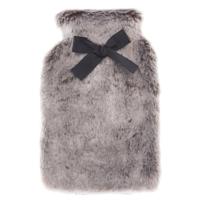 Warmwaterkruik - 280 ml - fluffy pluche - grijs - winter - kruik Warmwaterkruik - 280 ml - fluffy pluche - grijs - winter - kruik