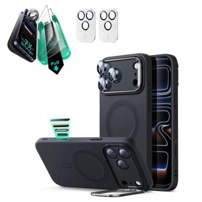 iPhone 17 Pro Cloud Soft Magnetic Case (Camera Control, Stash Stand) Armorite Protection Bundle - Black