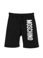 Moschino Kids short de sport à logo imprimé - Noir - thumbnail