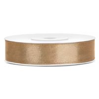 1x Gouden satijnlint rol 1,2 cm x 25 meter cadeaulint verpakkingsmateriaal   - - thumbnail