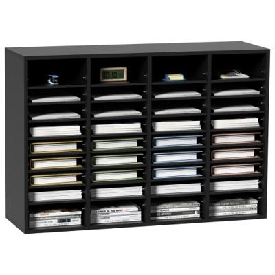 VEVOR 997 x 305 x 680 mm brievenbak bureau organizer, 2,3-5,6 cm verstelbaar A4 stapelbaar liggend, papierlade, opbergsysteem bureau organizer, archivering (zwart, 36 compartimenten)