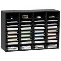 VEVOR 997 x 305 x 680 mm brievenbak bureau organizer, 2,3-5,6 cm verstelbaar A4 stapelbaar liggend, papierlade, opbergsysteem bureau organizer, archivering (zwart, 36 compartimenten)