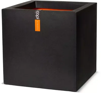 Capi urban smooth nl kunststof plantenbak 40x40x40 cm zwart