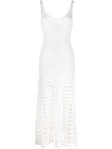 Chloé robe en maille ajourée à design sans manches - Blanc