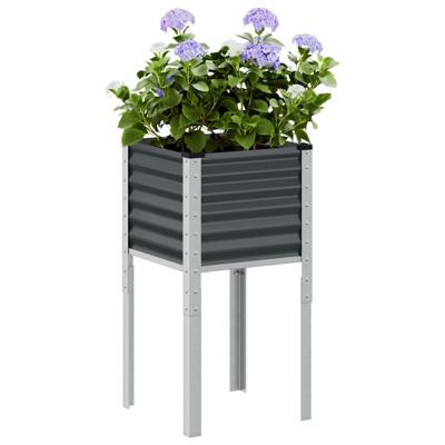 Plantenbak 45x45x88 cm staal antracietkleurig