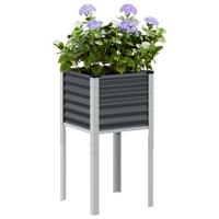 Plantenbak 45x45x88 cm staal antracietkleurig