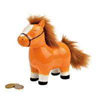 Spaarpot paard van keramiek bruin (B/H/D) 16x17x7cm
