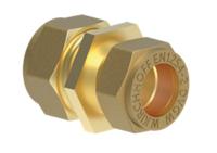 Kirchhoff Messing verloopstuk, blank, 15 mm x 12 mm, klemkoppeling voor koperen buis - 989454617 Kirchhoff Messing verloopstuk, blank, 15 mm x 12 mm, klemkoppeling voor koperen buis - 989454617