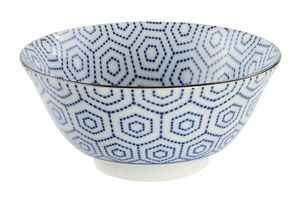 Blauw/Witte Keramische Kom - Mixed Bowls - 500ml - 14.8 x 6.8cm