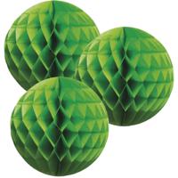 Papieren kerstballen - 3x - groen - 10 cm - kerstversiering