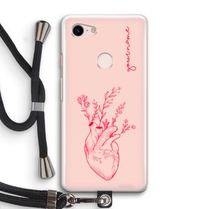Blooming Heart: Pixel 3 Transparant Hoesje met koord